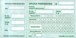 Bilet parkingowy, kwit opłata parkingowa, klejony - bez perforacji