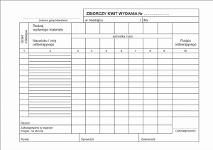 Zbiorczy kwit wydania A5 - zwykły