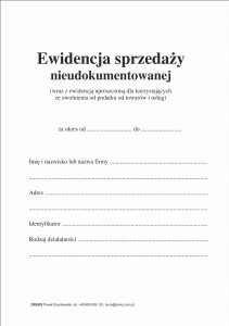 Ewidencja sprzedaży nieudokumentowanej A5