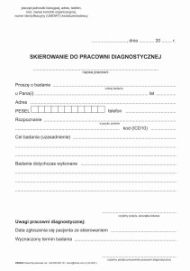 Skierowanie do pracowni diagnostycznej A5