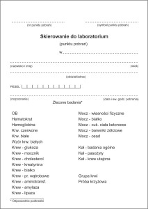 Skierowanie na badania laboratoryjne A6 (2)