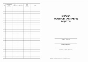 Książka kontroli sanitarnej - mycia i dezynfekcji pojazdu A5