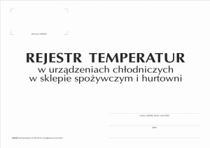 Rejestr temperatur w urządzeniach chłodniczych A4(2) - HACCP