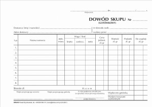 Dowód skupu (gotówkowy) A5