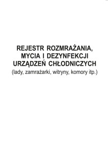 Rejestr rozmrażania, mycia i dezynfekcji urządzeń chłodniczych A5(2) - HACCP