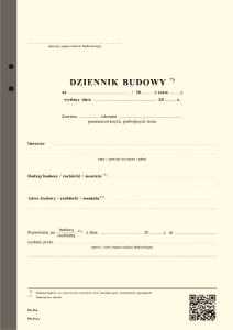 Dziennik budowy cz. II / 60 kartek A4